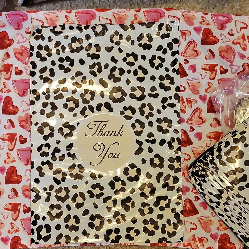 25 Polymailers Leopard Print Thank You Plastic Bags For Resellers